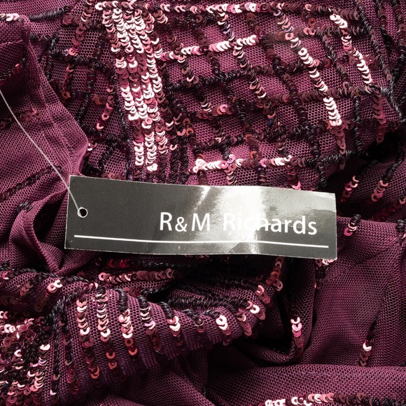 R&M Richards -  Sequin Art Deco Evening Gown - Picture 7 of 13